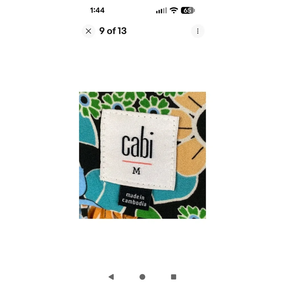 Cabi Happy Blouse Multi  Retro Daisies  Floral Shirt MEDIUM. EUC